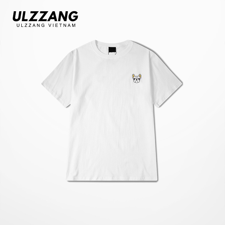Áo thun tay lỡ ULZZANG 100% cotton dáng unisex form rộng in hình chó pug trên ngực | BigBuy360 - bigbuy360.vn