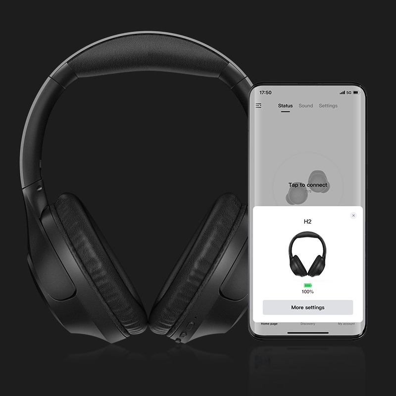 Tai nghe chụp tai không dây QCY H2 bluetooth 5.3 âm thanh hifi thời gian sử dụng 50 giờ 78ms gấp gọn lại được