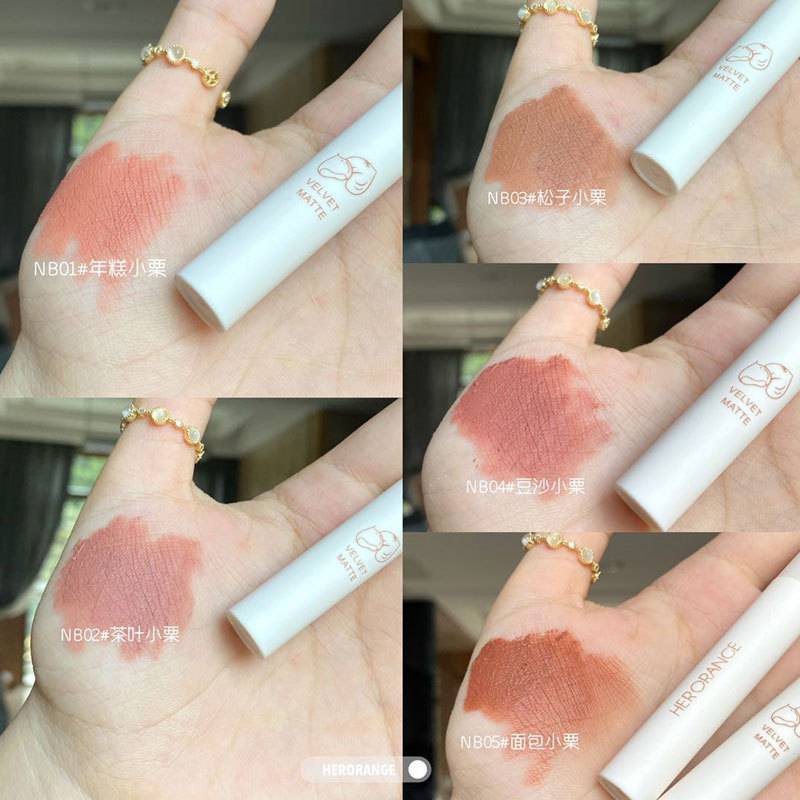 HERORANGE ~ Son Kem Chất Lì  bùn nhung matte lip glaze