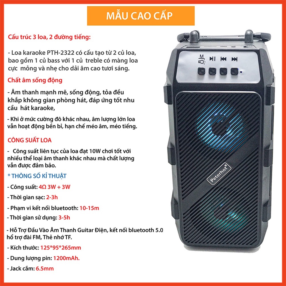 Loa Bluetooth Hát Karaoke Tặng Kèm Mic Nghe Nhạc Cực Đã Âm Bass Cực Mạnh Loa Bluetooth Mini Hát Hay