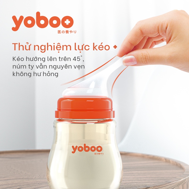 Núm ti thay thế lệch tâm Yoboo nhiều loại cho bé từ 0-24 tháng bằng silicone mô phỏng ti mẹ - Hàng chính hãng