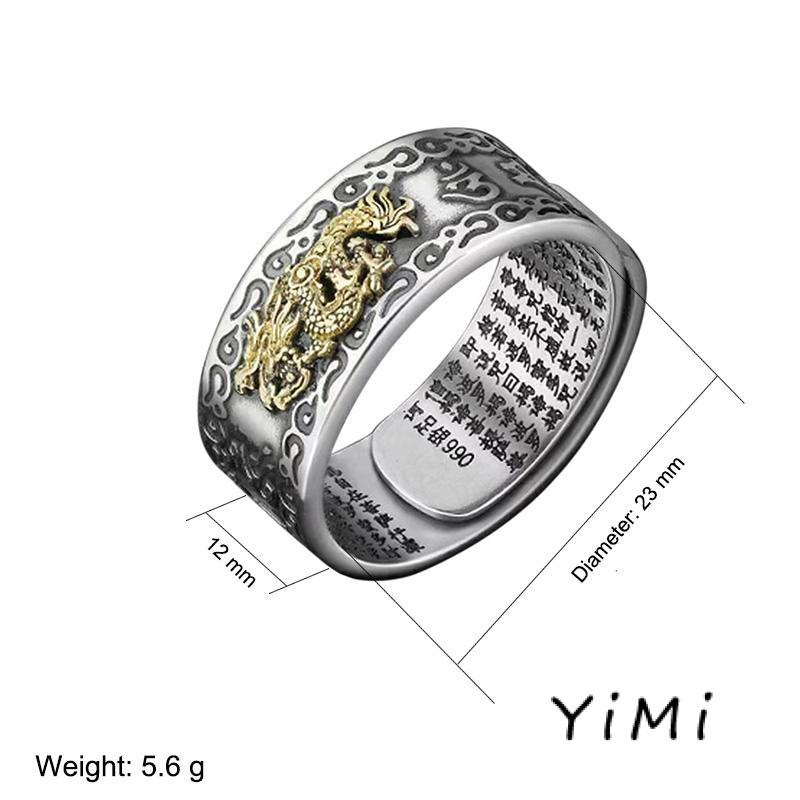 Nhẫn Hở Mạ Bạc Khắc Hình Trái Tim May Mắn Cho Nam