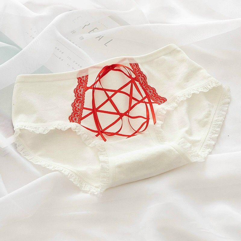 Quần Lót Nữ Cotton Cạp Thấp Hoạ Tiết Đính Nơ Mã 8012