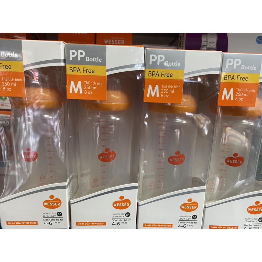 BÌNH SỮA WESSER 250ML NHỰA PP BPA FREE