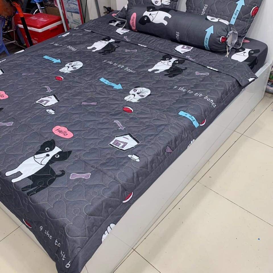 Ga trải giường Mẫu Chó ghi,đủ kích thước 1m,1m2,1m4,1m5,1m6,1m8 | BigBuy360 - bigbuy360.vn