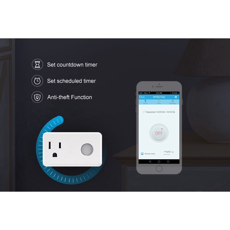 Gobuy Sales BroadLink SP3S Wireless WiFi Smart Socket Switch Plug Timer Monitor EU For Phone GOBUY | WebRaoVat - webraovat.net.vn