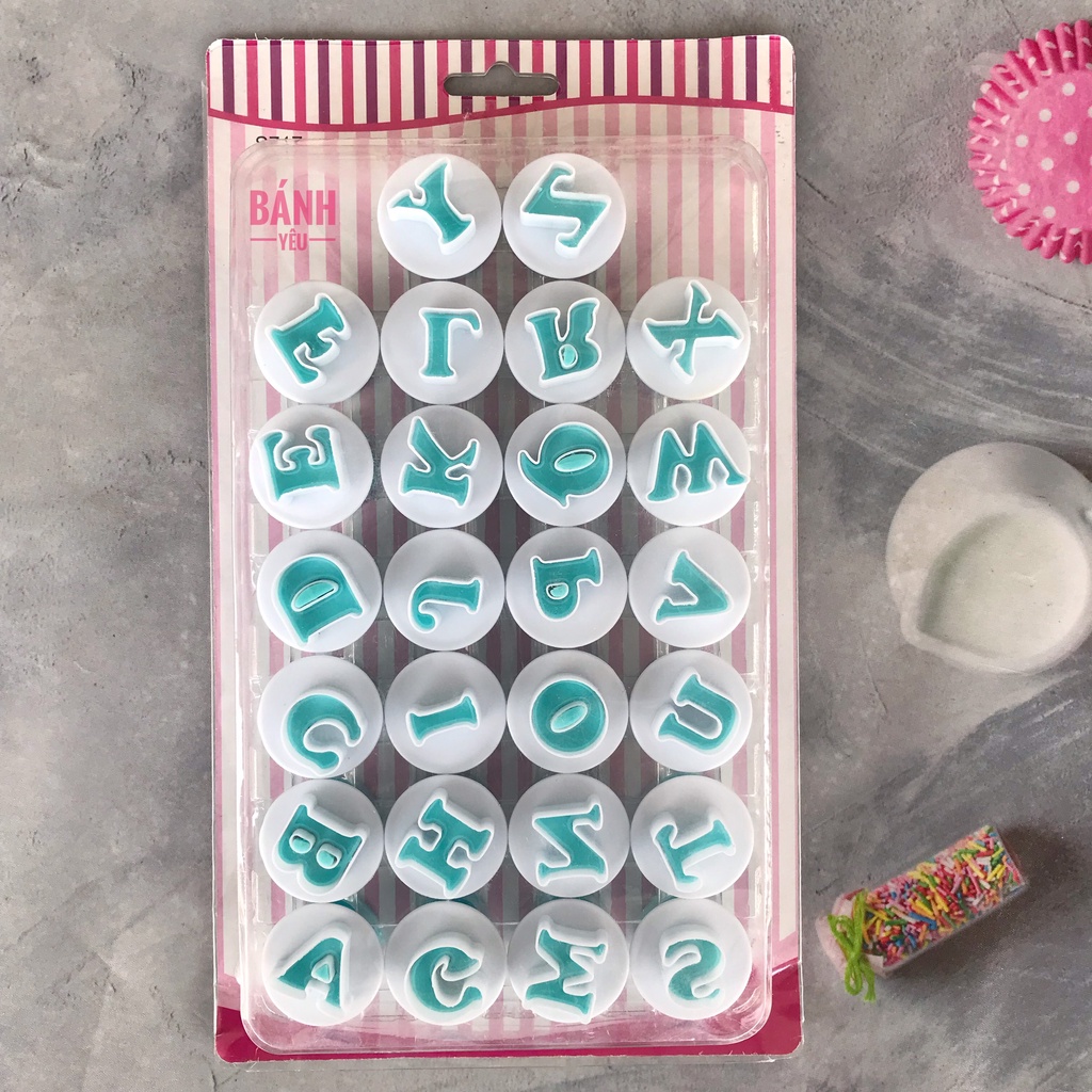 Khuôn Nhấn Bánh Quy/ Fondant 26 Chữ Viết - KH220