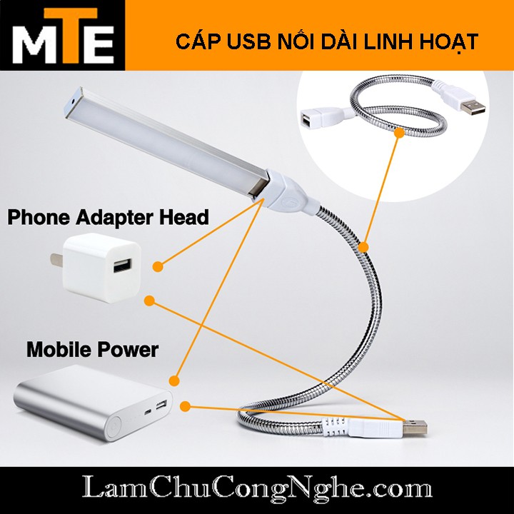 Dây USB nối dài uốn cong linh hoạt - cấp nguồn, sạc cổng USB tiện lợi | WebRaoVat - webraovat.net.vn