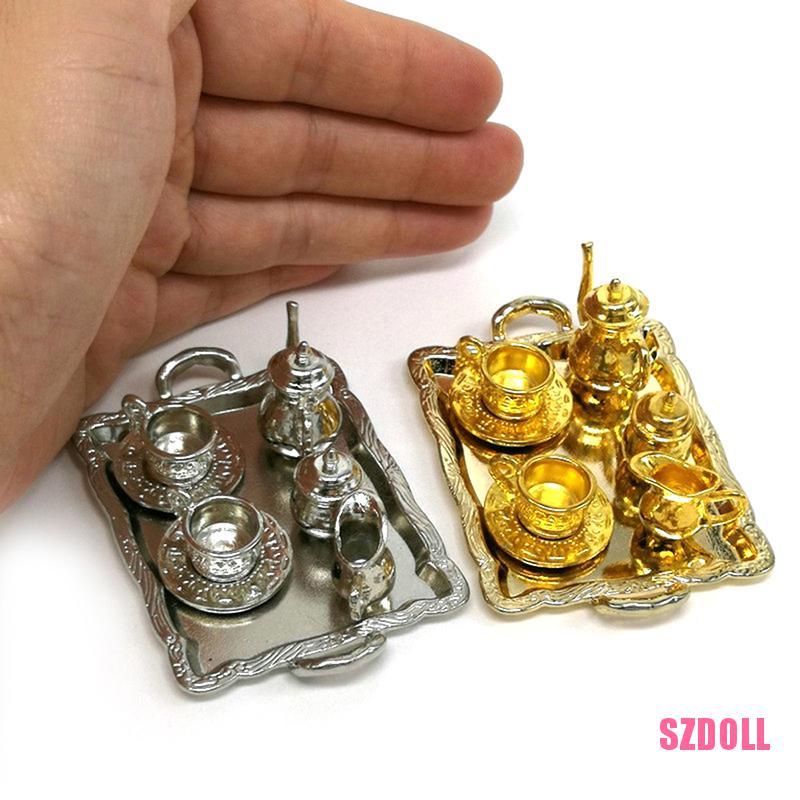 Bộ 10 Ấm Trà Kim Loại Trang Trí Nhà Búp Bê