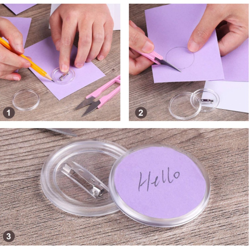 Set 20 Ghim Cài Áo Hình Tròn Bằng Acrylic Trong Suốt