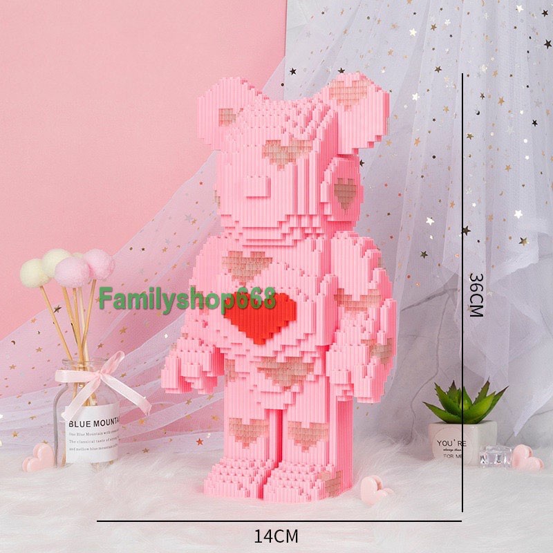 Đồ chơi xếp hình Gấu Bearbrick 36cm lắp ráp mô hình cỡ lớn Hàng Đẹp bear brick