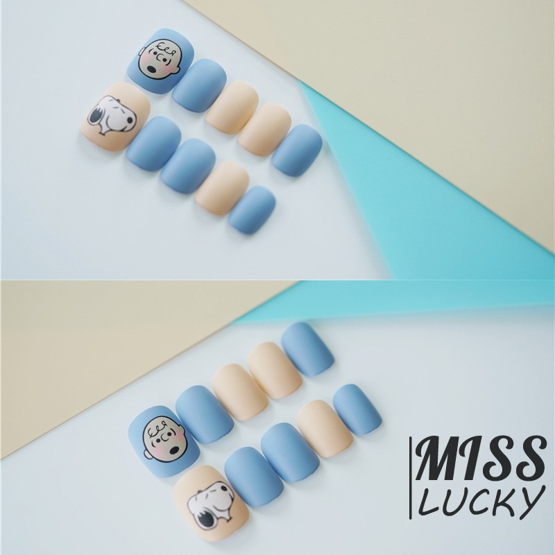 Set 24 Móng Tay Giả Họa Tiết Hoạt Hình Dễ Thương