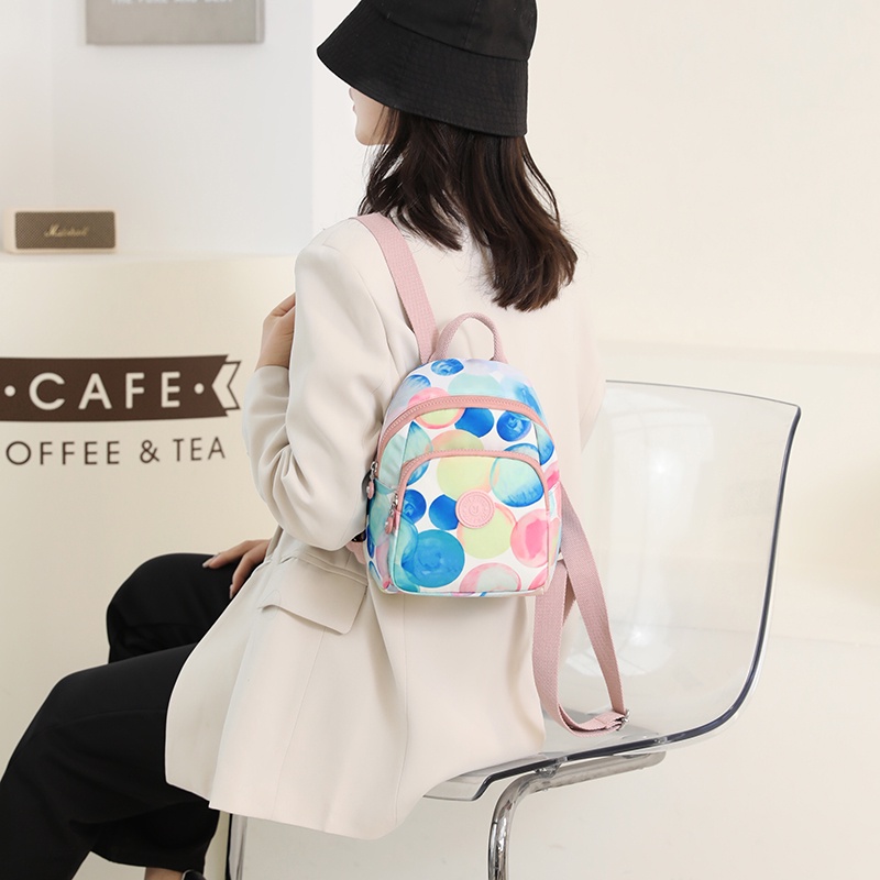 Ba Lô Vải Nylon Siêu Nhẹ In Họa Tiết Đơn Giản Phong Cách Mới Cho Nữ Sinh