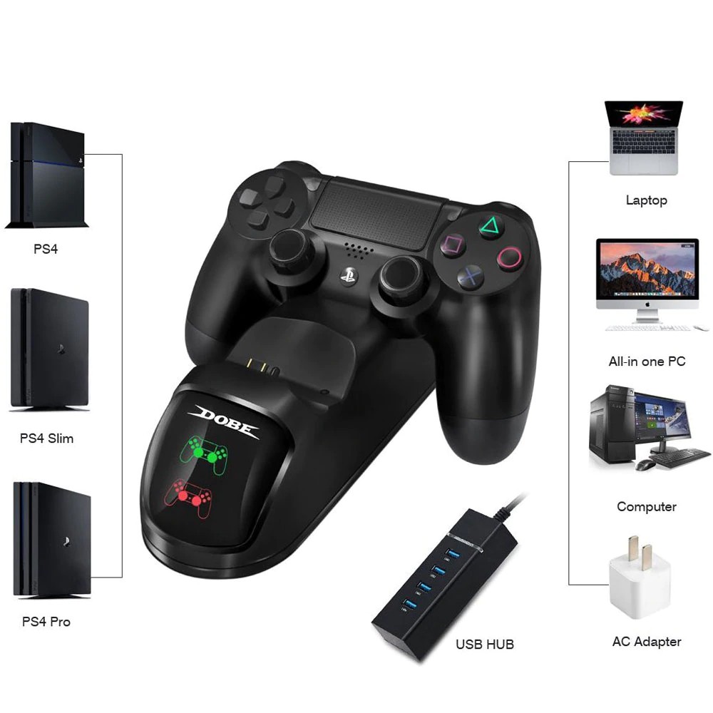 Dock sạc tay cầm DualShock Dobe cho tay cầm điều khiển PS4/Slim/Pro (TP4-889) -dc4072