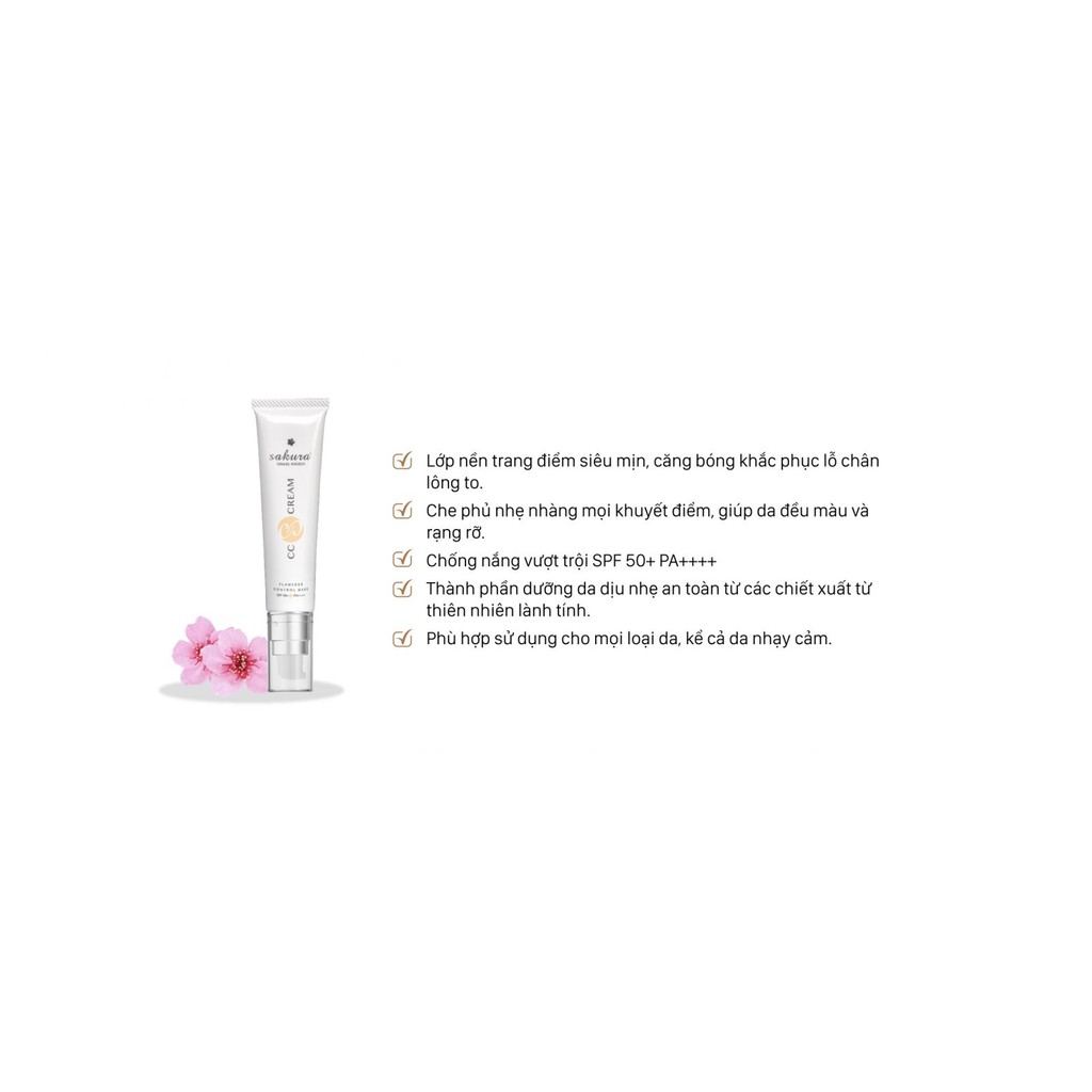 Kem Trang Điểm Chống Nắng Sakura CC Cream Flawless Control 40ml