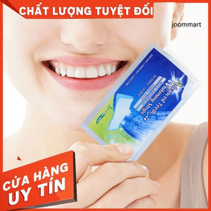 Miếng dán trắng răng Advanced Teeth Whitening Strips hiệu quả, tiện lợi. 1 hộp 14 bao 28 miếng.