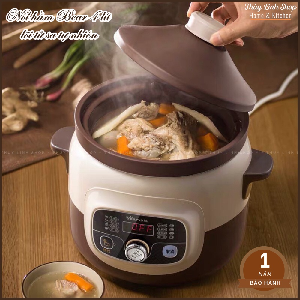 NỒI HẦM ĐA NĂNG BEAR 4L LÕI TỬ SA TƯ NHIÊN CAO CẤP