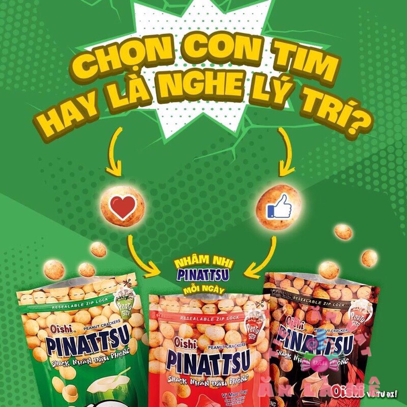 Đậu Phộng Không Chiên Gói 95g Oishi Pinattsu tiệm ăn vặt ĂN LÀ MÊ