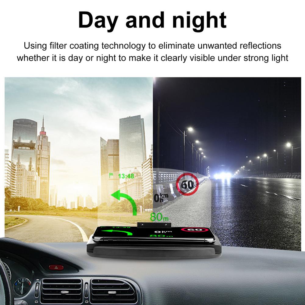 Máy Chiếu Định Vị GPS Kiêm Kính Chắn Gió Xe Hơi Thông Dụng Kèm Sạc Không Dây