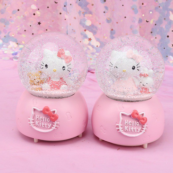 Quà lưu niệm quả cầu tuyết Hello Kitty màu hồng - Quà tặng sinh nhật, ngày lễ đặc biệt - [ GÓI QUÀ - TẶNG THIỆP MIỄN PHÍ