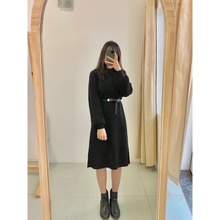 Váy len chất dày dáng dài