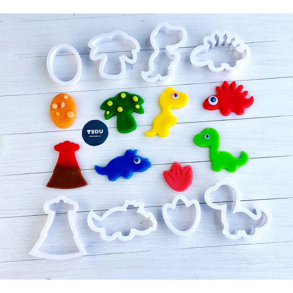 Combo bột nặn đất nặn an toàn TEDU quà tặng 179 - Thế giới khủng long