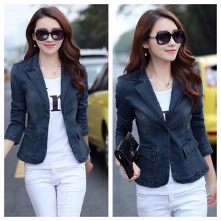 áo khoác jean nữ cổ vest bao xịnh