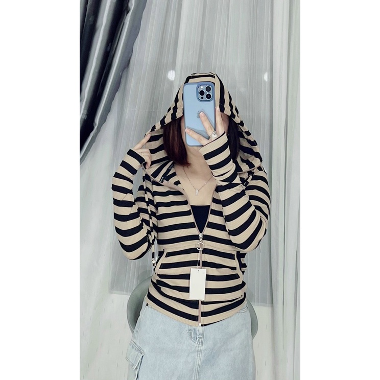 Áo khoác nữ  có mũ bigsize đẹp Áo khoát nữ chống nắng thun lạnh cotton thun gân