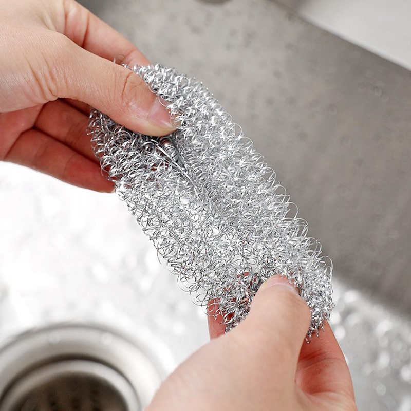 Miếng Chà Nồi Bằng Dây Thép Không Gỉ Bền Bỉ Tiện Dụng Cho Nhà Bếp