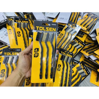 bộ 3 bàn chải đồng, thau, sắt tolsen chính hãng