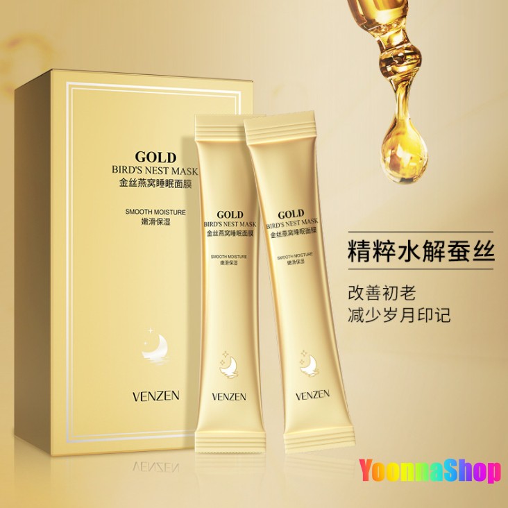 COMBO 20 Gói Mặt Nạ Ngủ Golden VENZEN - Dưỡng ẩm, Cấp ẩm, Trắng sáng và Mịn màng