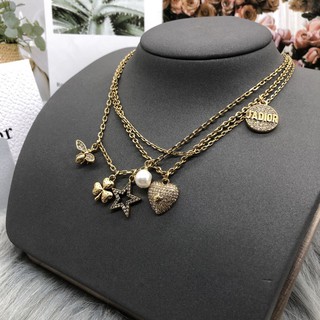 DIOR vòng cổ Kim Loại Mặt Hình Chữ Cái Thời Trang Cho Nữ
