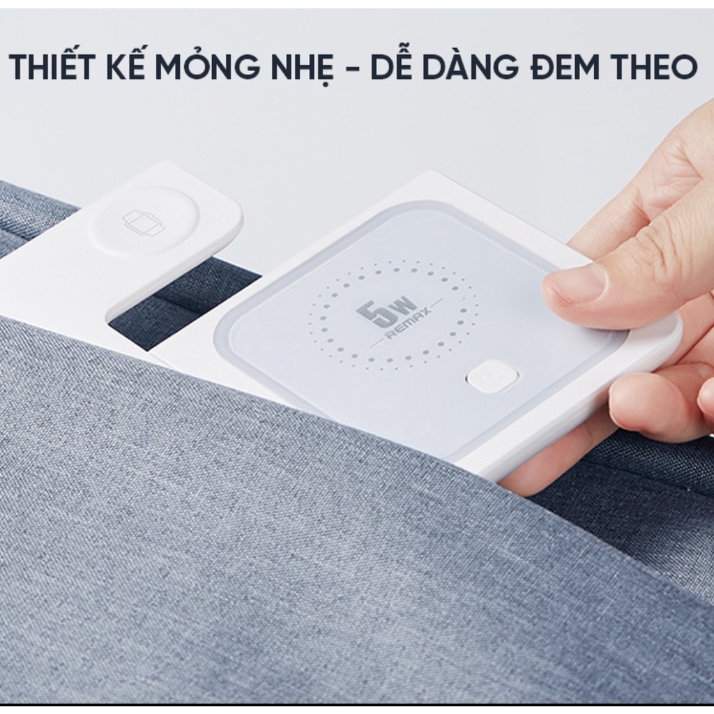 Đế Sạc Nhanh Không Dây Đa Năng 3in1 Remax RP-W53 - Hỗ Trợ Sạc Nhanh Lên Đến 15W