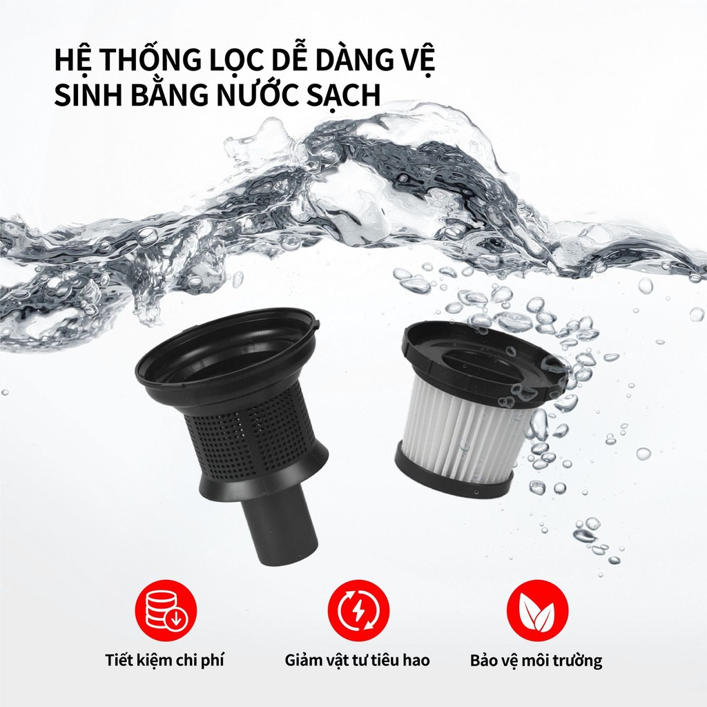 Lõi lọc HEPA 12/ HEPA 13 dành cho máy hút bụi cầm tay không dây gia đình UNIQ Free A7 mini lực hút mạnh sử dụng pin sạc