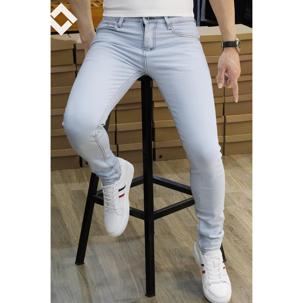 Quần Jean Nam Đen Trơn Dáng Ôm Chất Mịn Đẹp Phong Cách Trẻ Trung