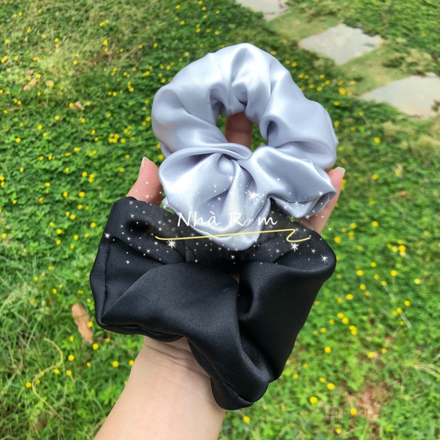 Com bo 4 dây buộc tóc scrunchies phi bóng siêu xinh