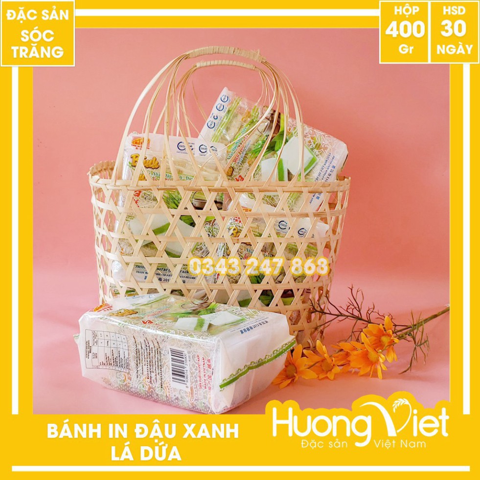 JFHD Bánh in đậu xanh lá dứa Tân Huê Viên túi 10 bánh 25 AO9