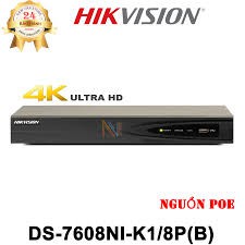 Đầu ghi hình IP 8 kênh POE HIKVISION 7608NI-K1/8P(B) kèm ổ cứng (bảo hành chính hãng 24 tháng)