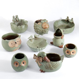Chậu cây bằng gốm sứ kiểu dáng Vintage trang trí nhà cửa