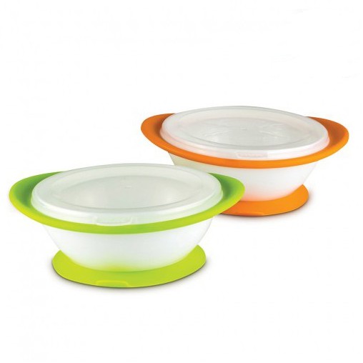 Bộ 2 bát ăn NUK chống đổ có nắp