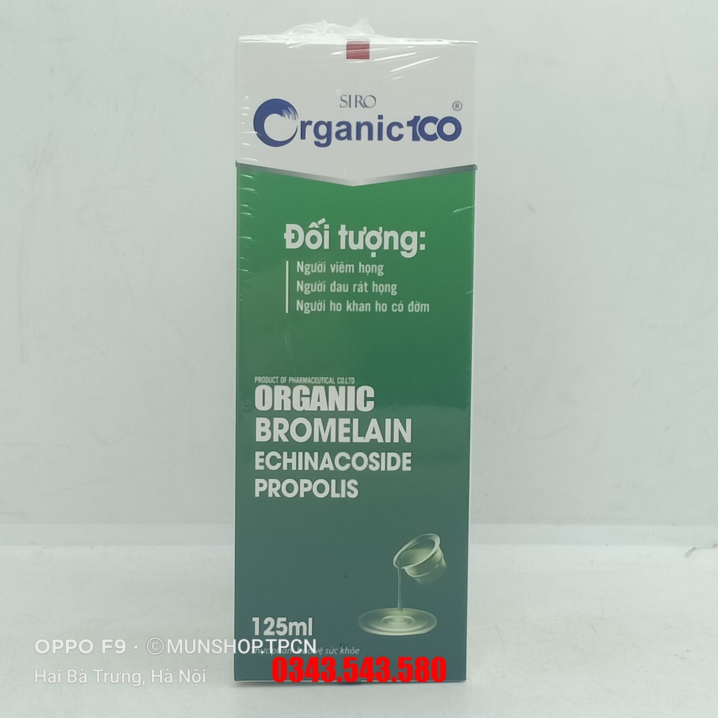 Siro ho ORGANIC 100  chai 125ml
