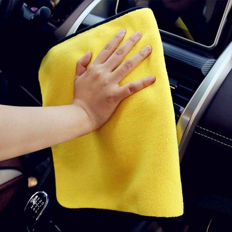 Khăn lau xe MICROFIBER 2 Lớp Mềm Mịn Chuyên Dụng | Siêu Thấm Hút | Lau Xe Siêu Sạch