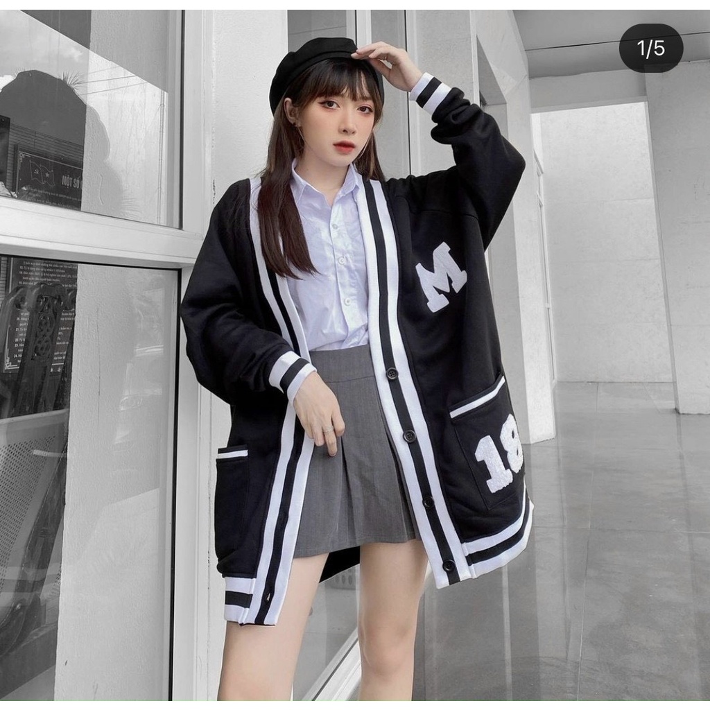 Áo khoác cardigan cặp chất nỉ bông form rộng dày dặn cao cấp nam nữ phù hợp