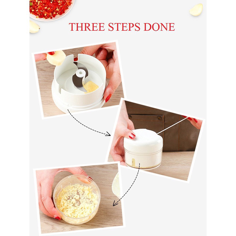 Dụng cụ xay tỏi ớt bằng tay Mini Food Chopper Tiện Dụng, Máy xay nhuyễn tỏi ớt hành gia vị cầm tay