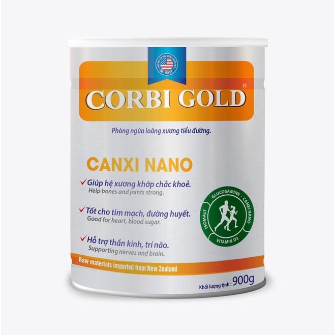 Sữa bột CORBI GOLD Canxi Nano cải thiện khả năng hấp thụ Canxi cho người trung niên, người cao tuổi