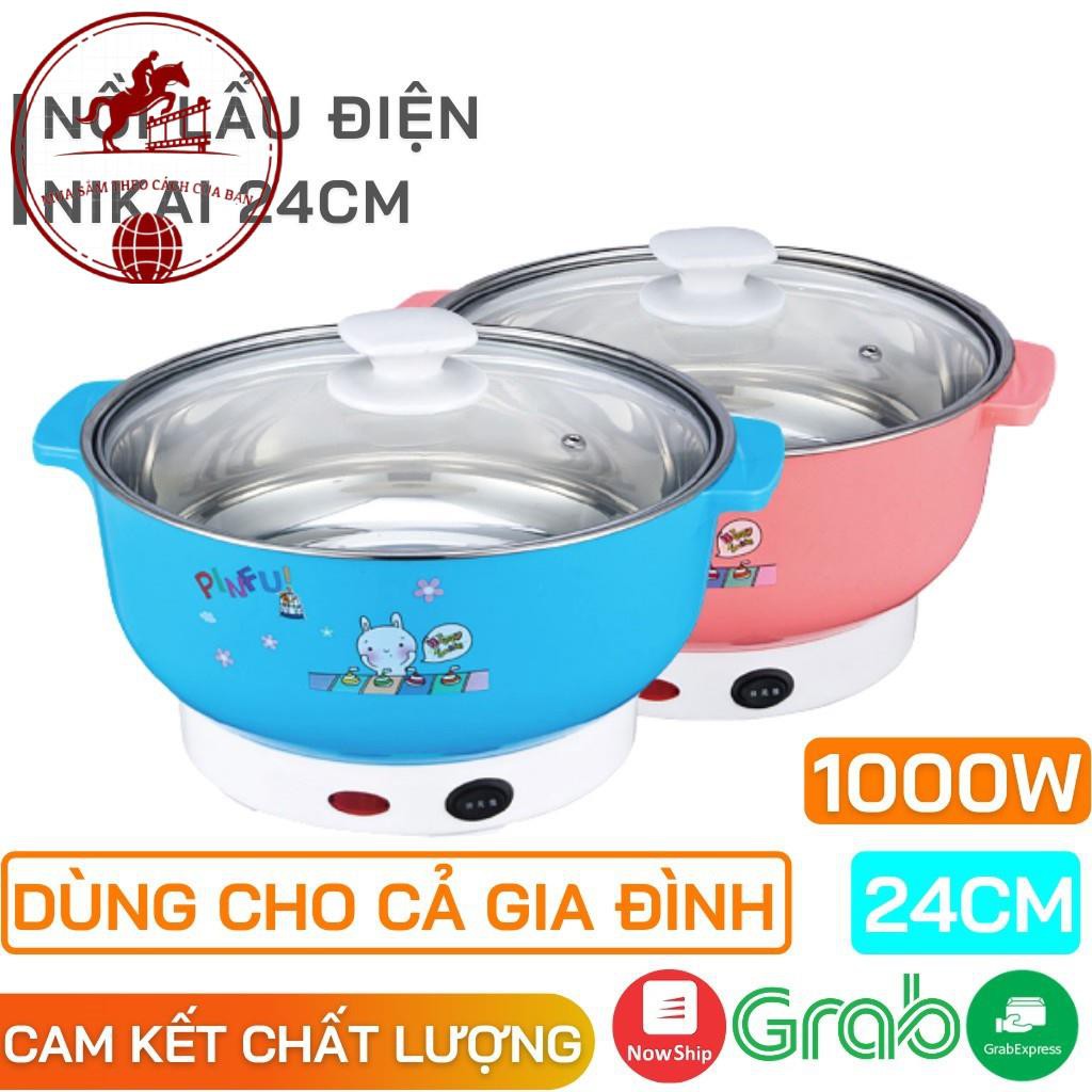 🔐Bảo Hành 1 Năm🔐 Nồi Lẩu Điện Mini Đa Năng Nika 24cm 1000W Inox 304, Tiện Dụng Cho 2-3 Người Dùng, Siêu Tiện Dụng