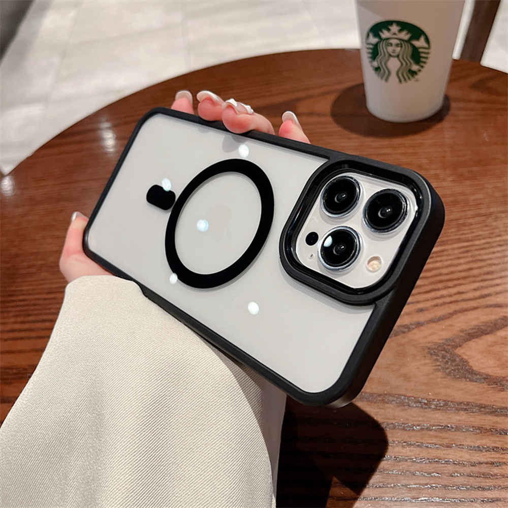 Ốp Điện Thoại Cứng Chống Sốc Có Vòng Nhẫn Và Mặt Kim Loại Từ Tính Bảo Vệ Lens Cho iPhone 14 Pro MAX 12 13 Pro MAX