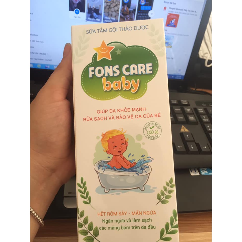 Sữa Tắm Gội Thảo Dược Cho Trẻ Em Fons Care Baby - 100% Thảo Dược Thiên Nhiên
