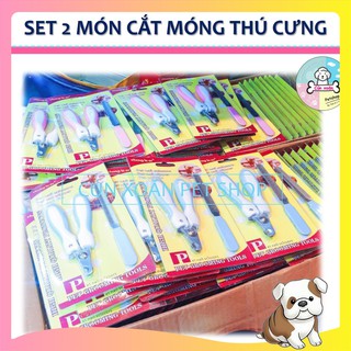 Combo 2 món cắt móng cho thú cưng (kềm cắt và dũa móng)