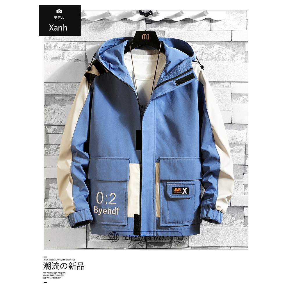 Áo khoác nam phối màu kèm mũ Danny the Bull JK8817